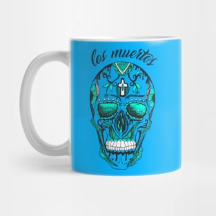 Blue Los Muertos Skull Mug